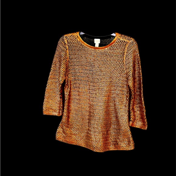 NWOT Chico’s Copper foiled pullover sweater - Picture 2 of 5